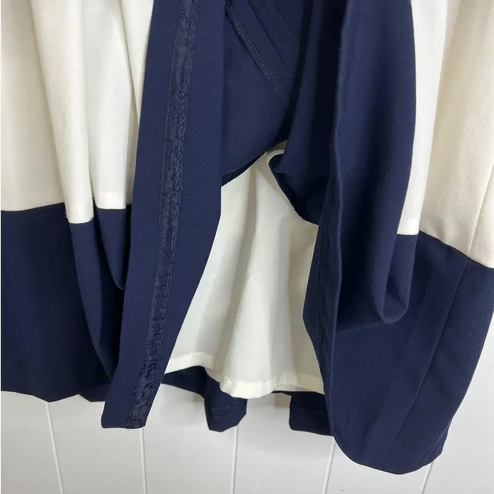 Lauren Ralph Lauren Navy‎ and White Wide Strip Pleated Tank Dress Size 8 - Picture 8 of 8